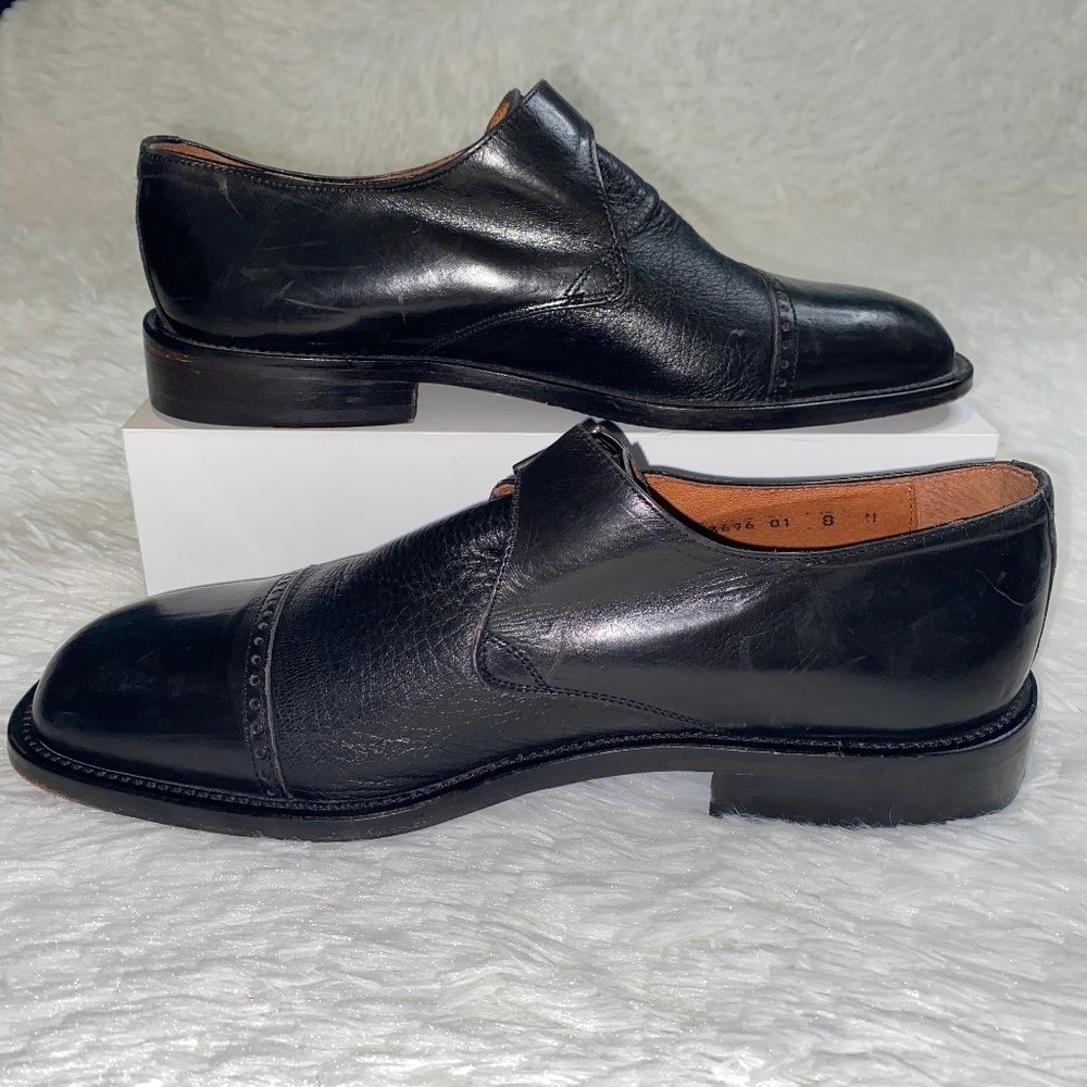Brass Boot Leather Made in Italy Box toe buckle loafers